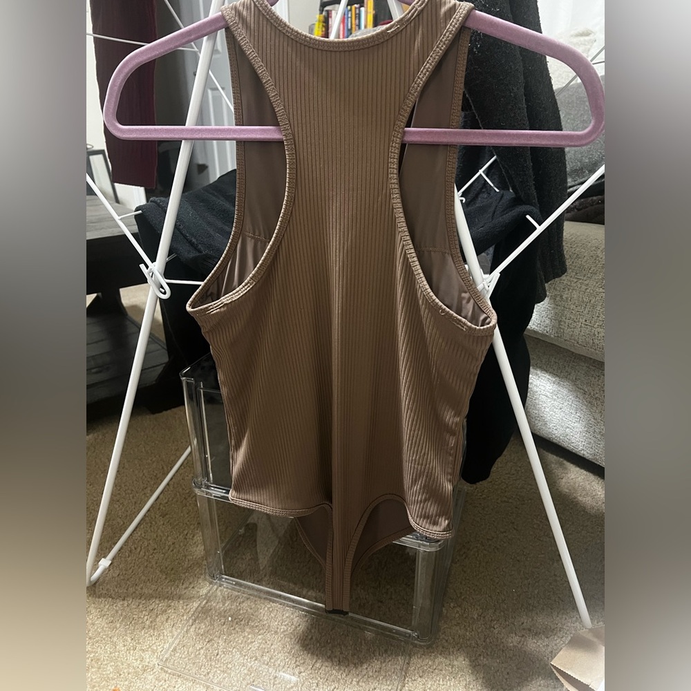 Klassy Network Brown Ribbed Bodysuit - Picture 6 of 7